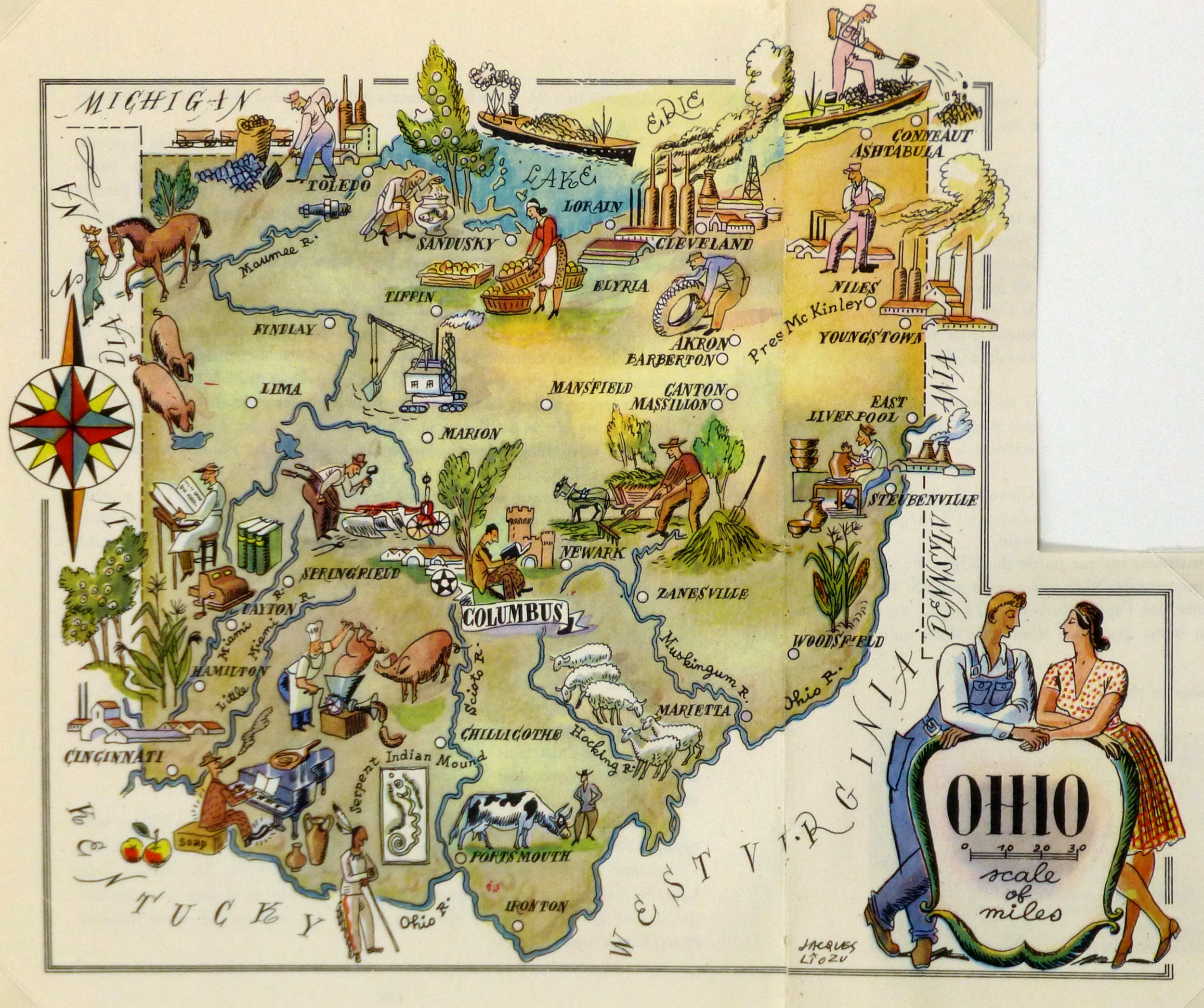 Ohio Pictorial Map, 1946-main-6280K Ohio Pictorial Map, 1946-main-6280K
