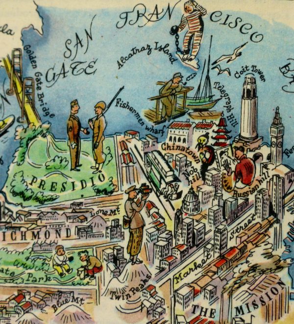 San Francisco Pictorial Map, 1946-detail-6282K