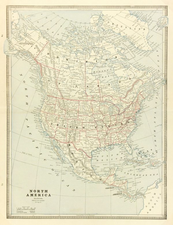 North America Map, 1890-main-6479K
