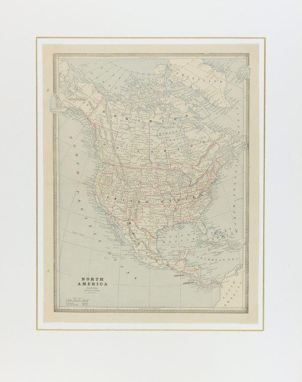 North America Map, 1890-matted-6479K
