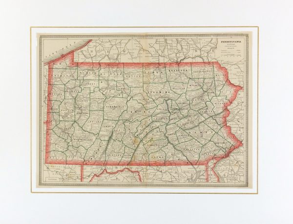 Pennsylvania Map, 1890-matted-6483K