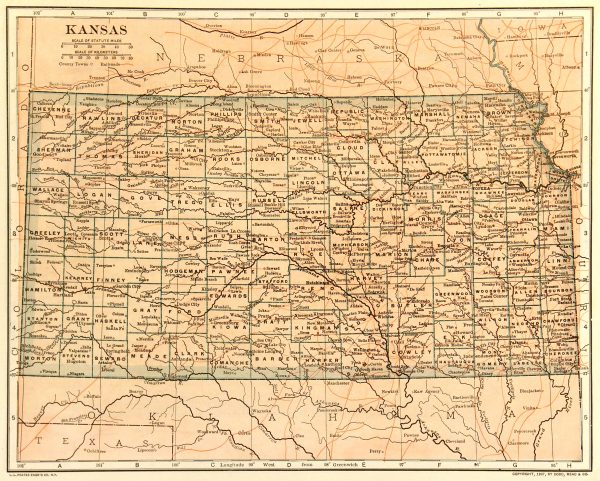 Map of Kansas, 1907-main-6534K