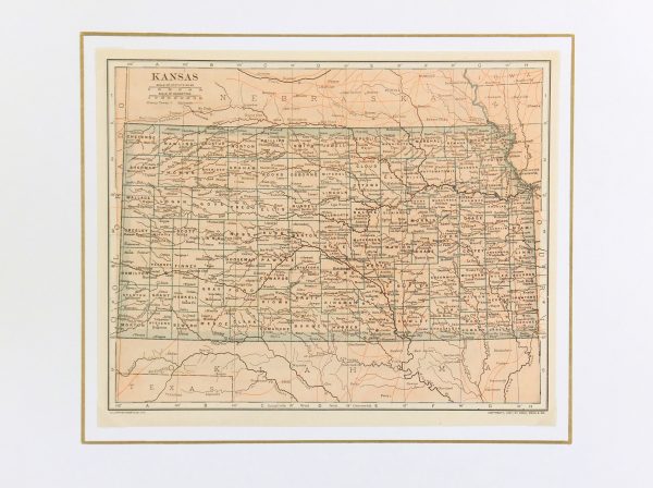 Map of Kansas, 1907-matted-6534K