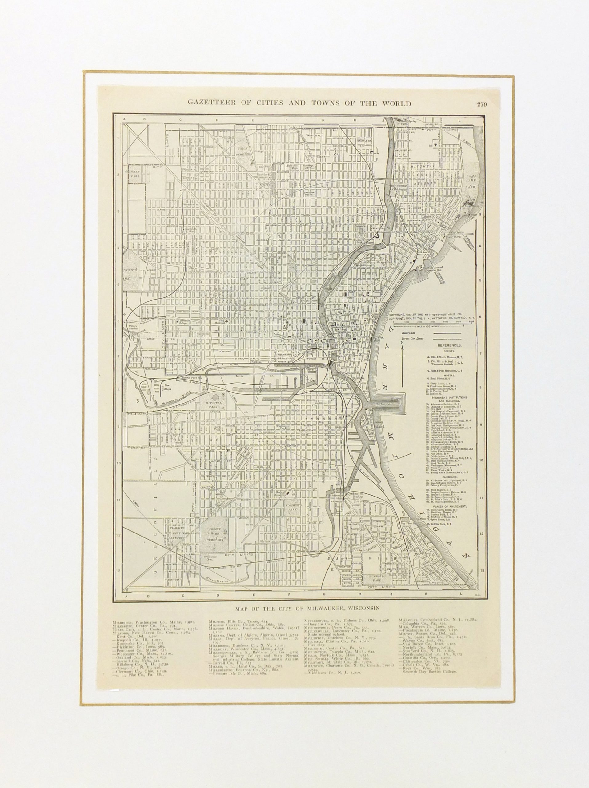 Milwaukee map-matted-6542K Milwaukee map-matted-6542K