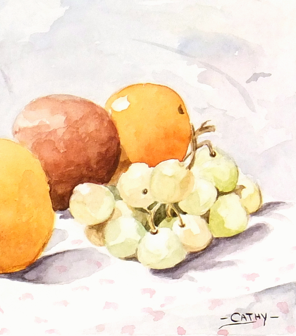 Watercolor Still Life- Season Harvest-detail 2-7017K Watercolor Still Life- Season Harvest-detail 2-7017K