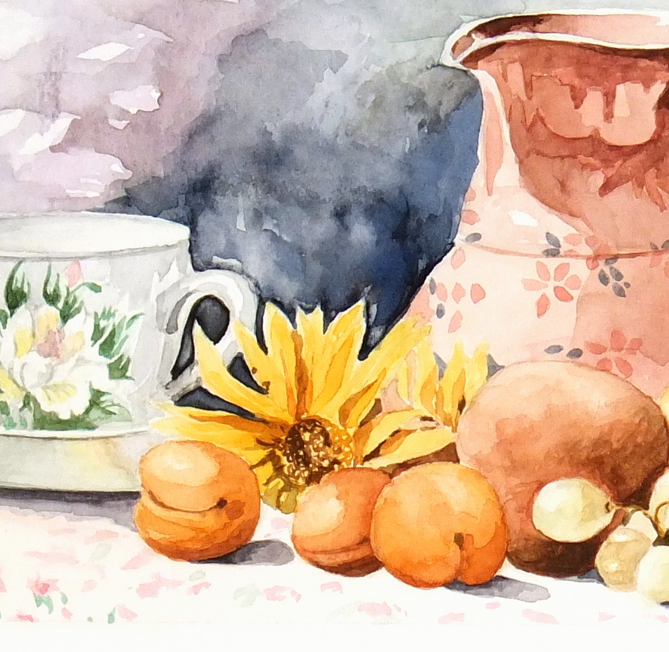 Watercolor Still Life- Season Harvest-detail-7017K Watercolor Still Life- Season Harvest-detail-7017K