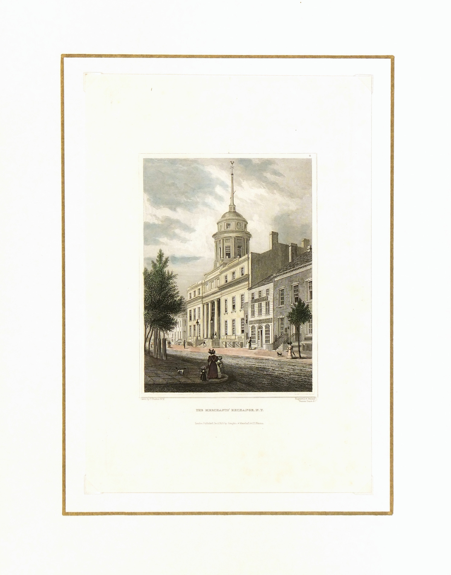NYC Merchants' Exchange, 1830-matted-7418K NYC Merchants' Exchange, 1830-matted-7418K