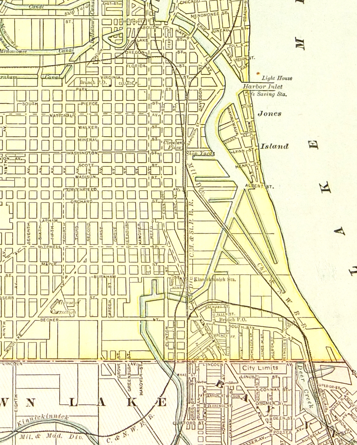Milwaukee Map,1889-detail-7648K Milwaukee Map,1889-detail-7648K