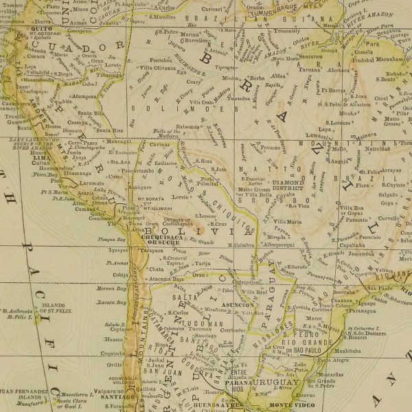South America Map, 1890-detail-8195K