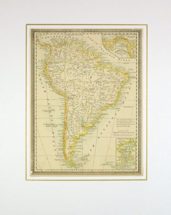 South America Map, 1890-matted-8195K