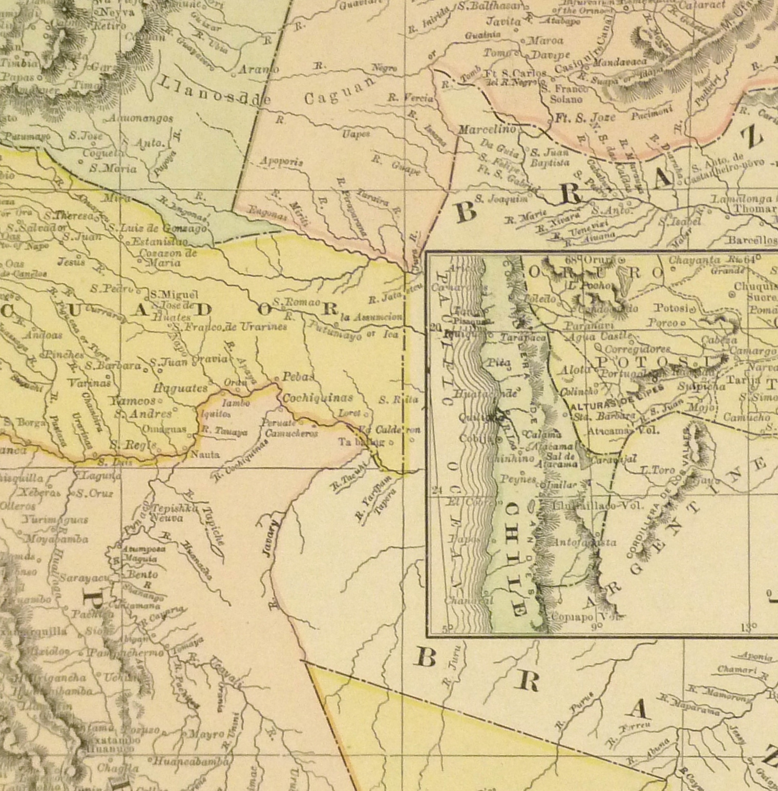 Northern South America, 1890-detail-8196K Northern South America, 1890-detail-8196K