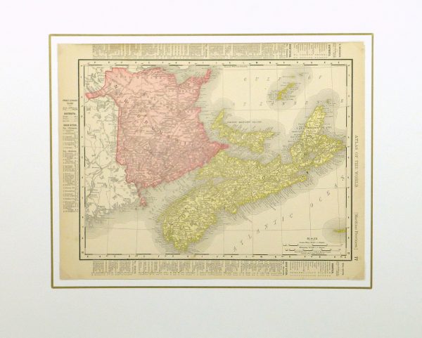 Maritime Provinces, Canada Map, 1895-matted-8553K