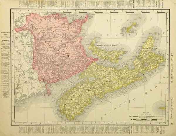 Maritime Provinces, Canada Map, 1895-main-8553K