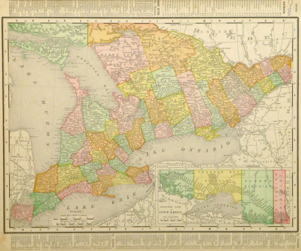Ontario, Canada Map, 1895-main-8556K