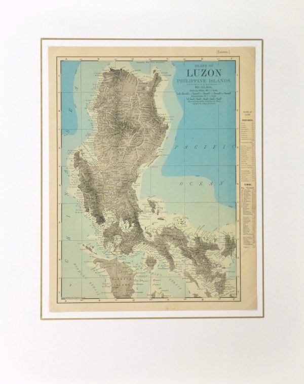 Luzon Island, Philippines Map, 1895-matted-8557K