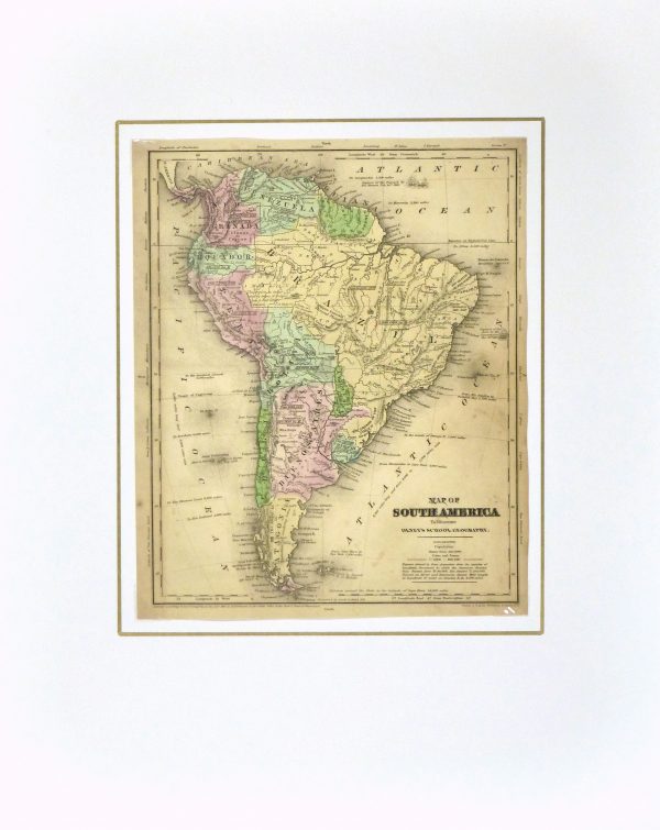 South America Map, 1844-matted-8561K