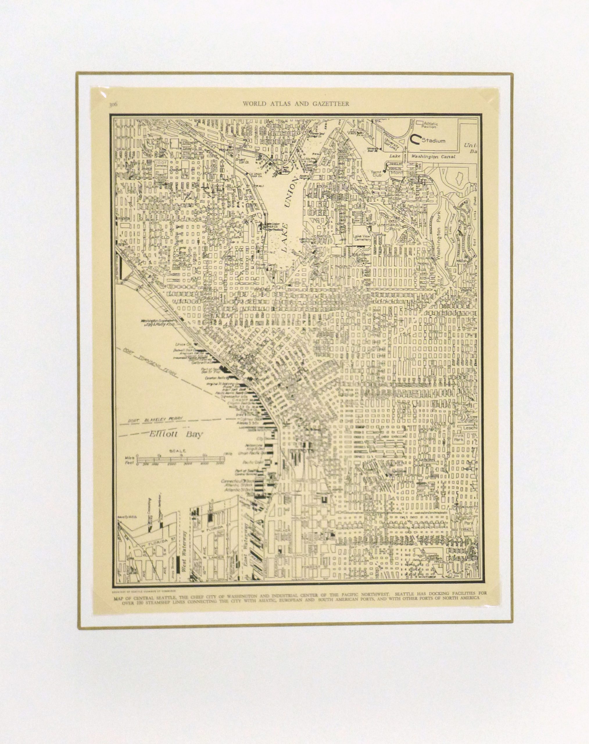 Central Seattle Map, 1937-matted-8673K Central Seattle Map, 1937-matted-8673K