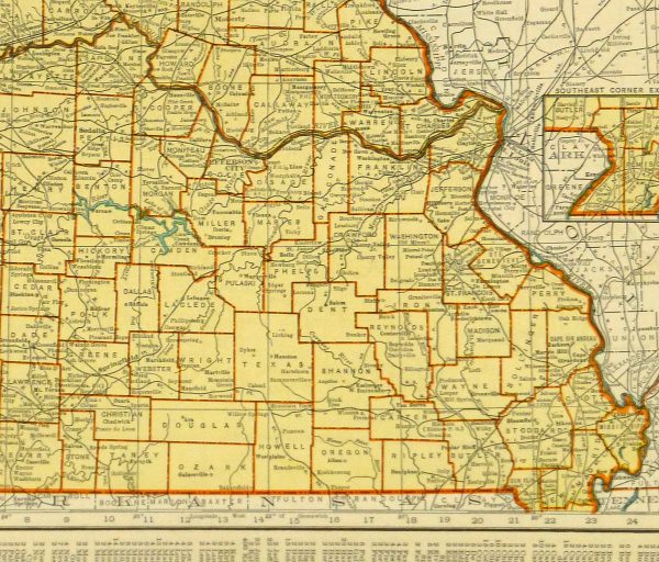 Map of Missouri, 1937-detail-8705K