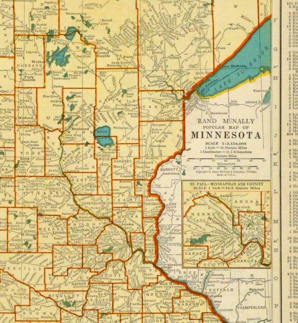 Map of Minnesota, 1937-detail-8706K