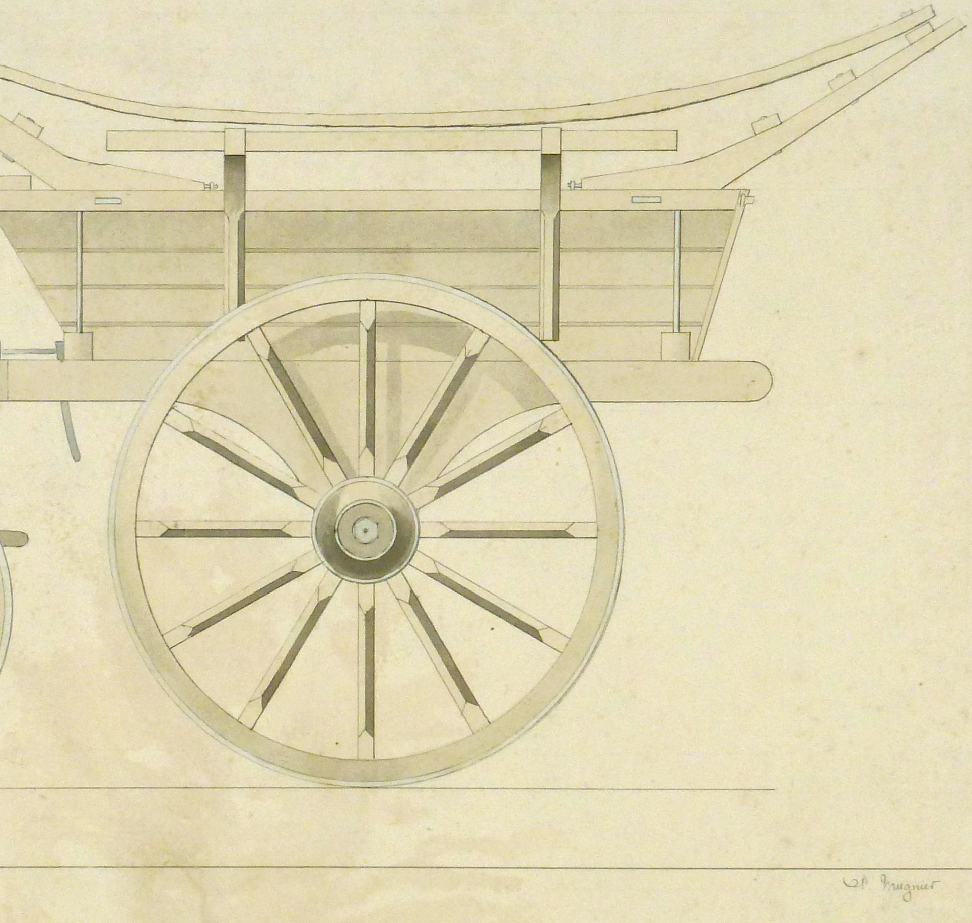 Cart Drawing , 1859-deatil-8869K Cart Drawing , 1859-detail-8869K