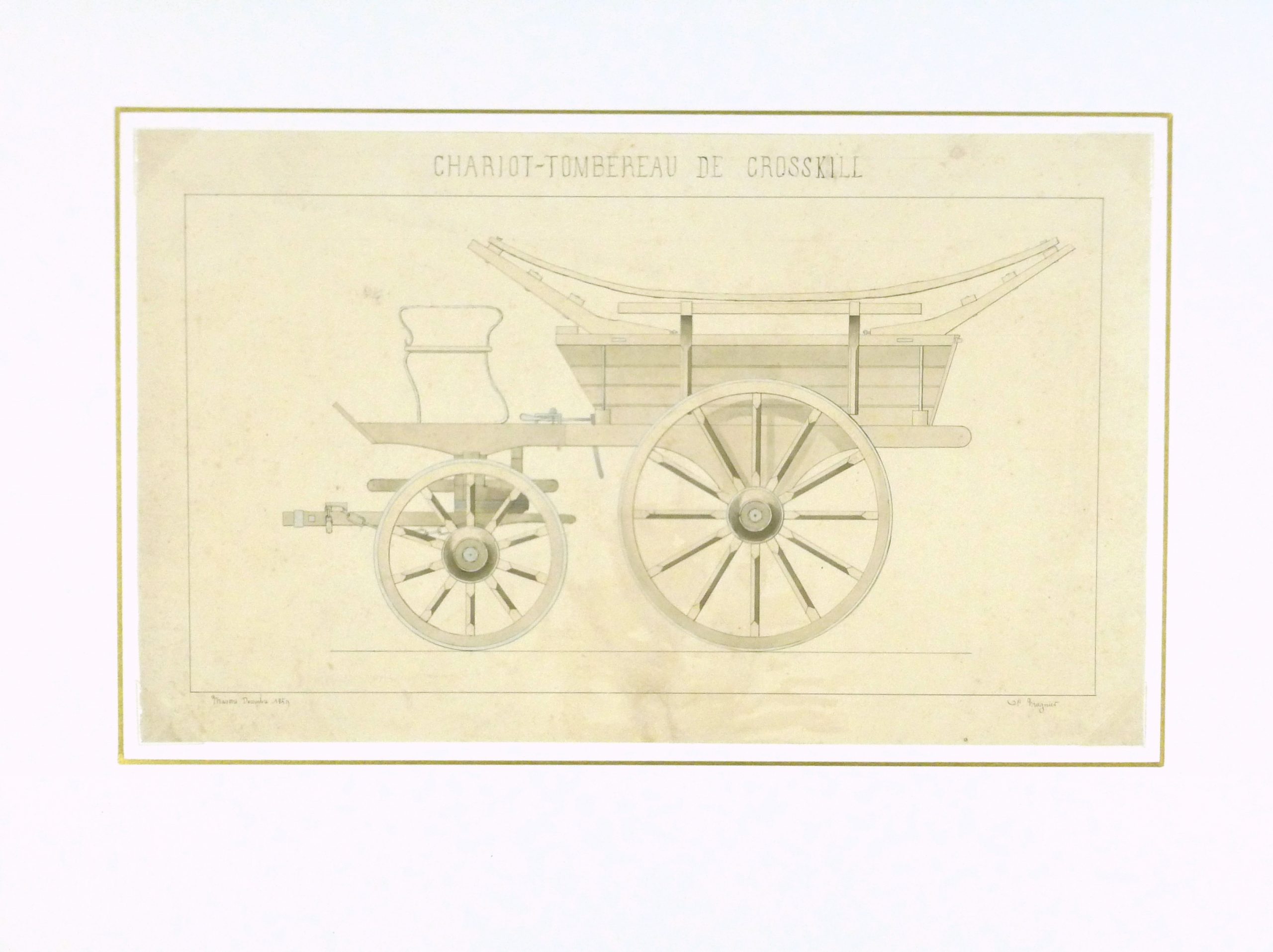 Cart Drawing , 1859-matted-8869K Cart Drawing , 1859-matted-8869K