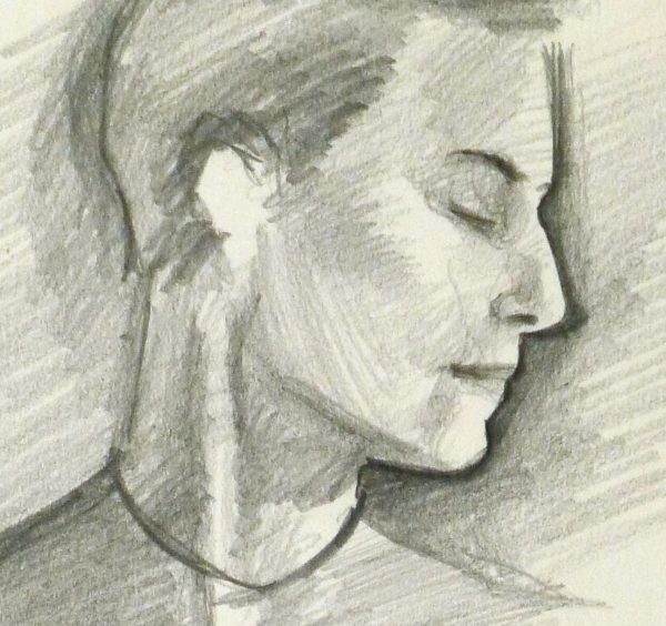 Pencil Portrait - Female Profile-detail-9220K