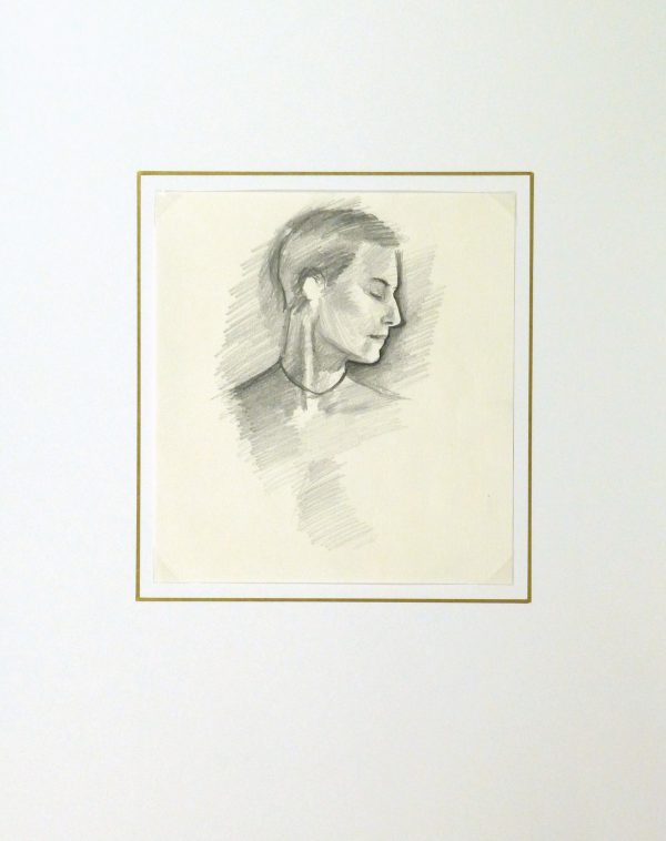 Pencil Portrait - Female Profile-matted-9220K