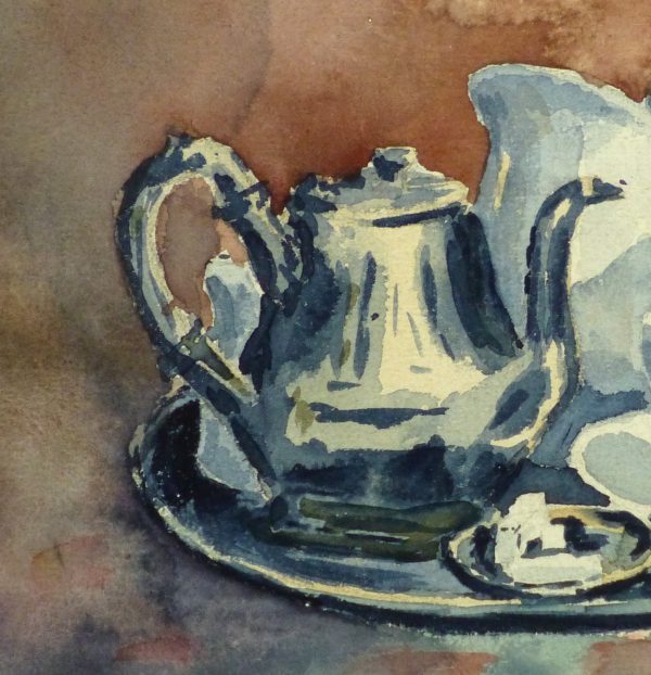 Watercolor - Tea Time, Circa 1930-detail-9288K