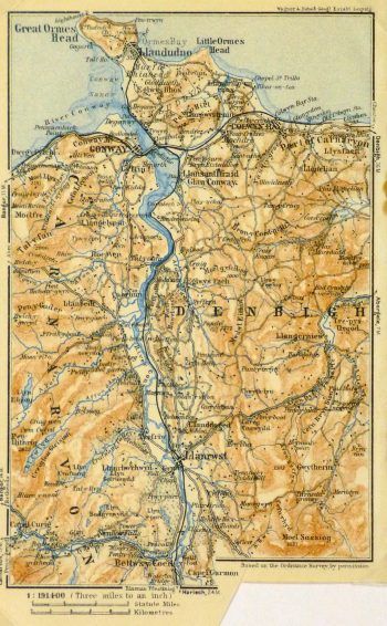 Map of River Conwy, Wales, 1927-main-9347K