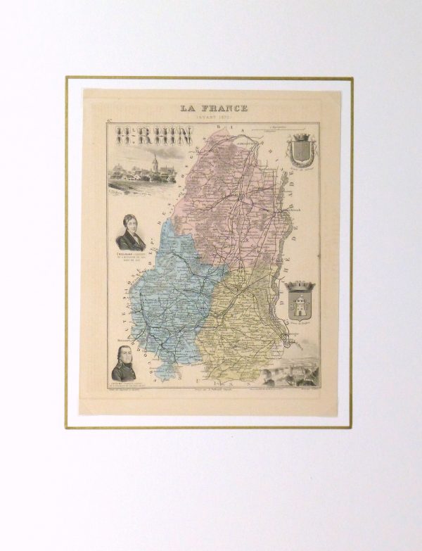 Map of France, 1876-matted-9935K