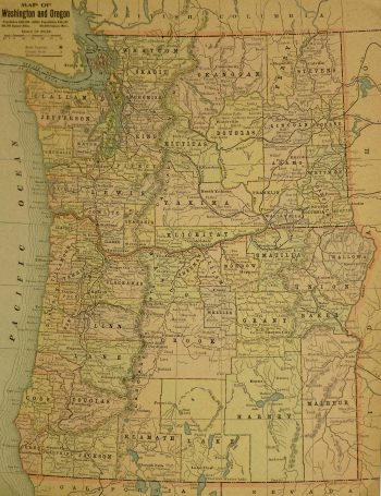 Map - Washington & Oregon, 1900-main-KB1693