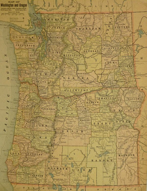 Map - Washington & Oregon, 1900-main-KB1693