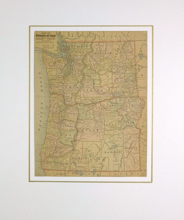 Map - Washington & Oregon, 1900-matted-KB1693