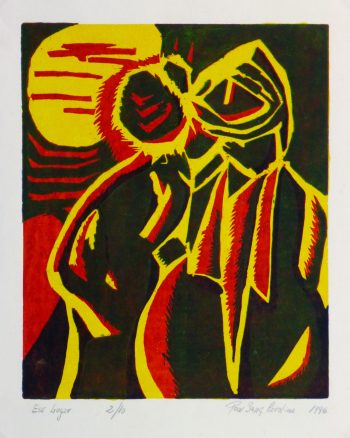 Abstract Woodcut - This Place, 1996