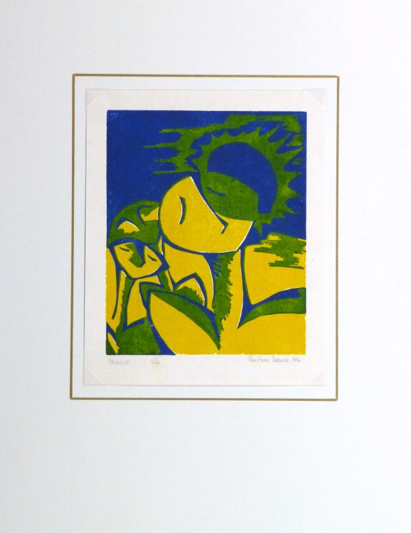 Abstract Woodcut - Trihelio II, 1996-matted-10464M