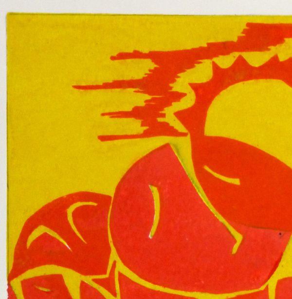 Abstract Woodcut - Trihelio III, 1996-detail 2-10465M