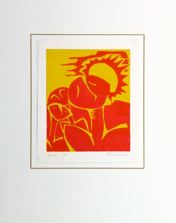 Abstract Woodcut - Trihelio III, 1996-matted-10465M