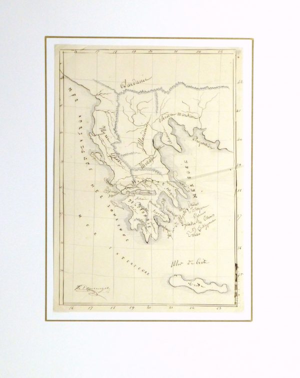 Map of Greece, 1856-matted-10499M