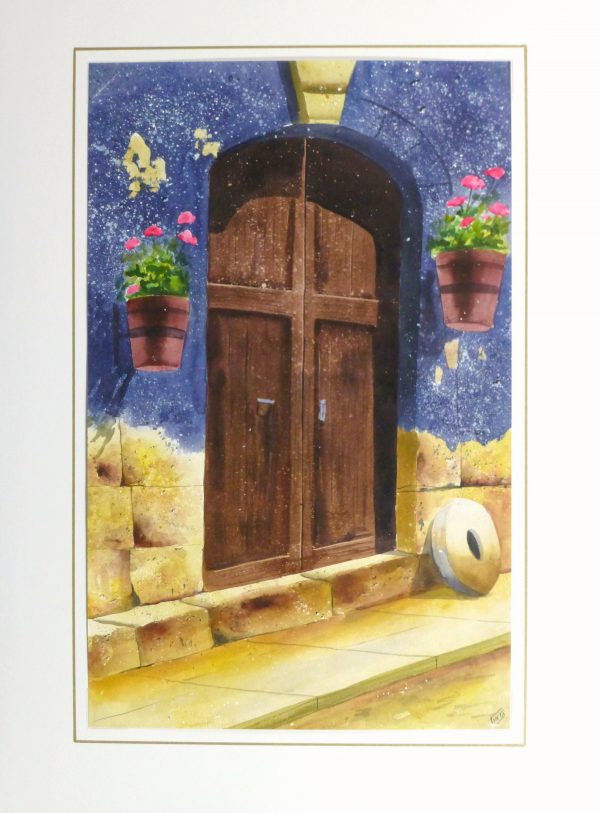 Watercolor Landscape - Rustic Entryway, 2011-matted-10534M