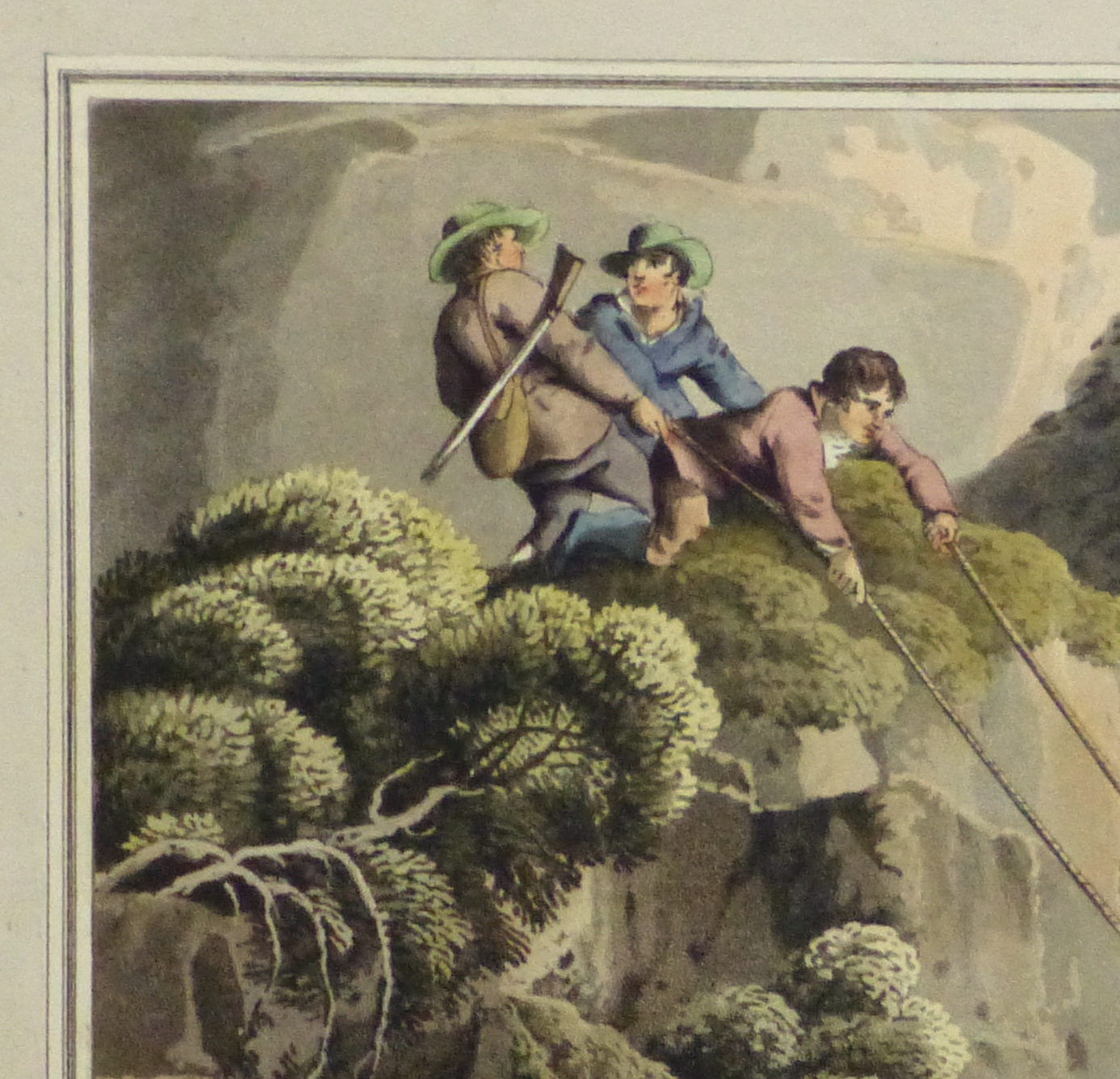 Aquatint Etching- Ascending the Rocks, 1813 -detail 2-10540M Aquatint Etching- Ascending the Rocks, 1813 -detail 2-10540M