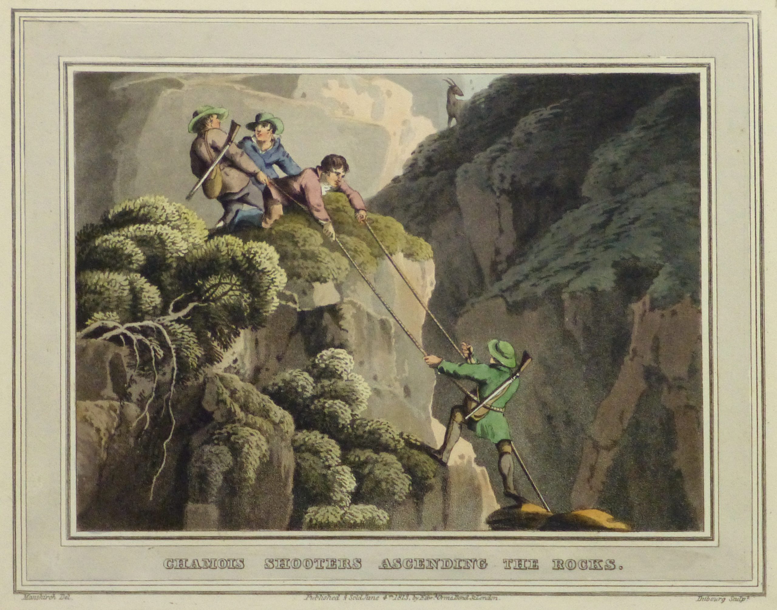 Aquatint Etching- Ascending the Rocks, 1813 -main-10540M Aquatint Etching- Ascending the Rocks, 1813 -main-10540M