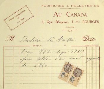 Duchess of Maillé Furs Receipt, Circa 1920-main-10564M