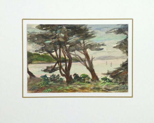 Watercolor Landscape - Shore Canopy, 1938-matted-10631M