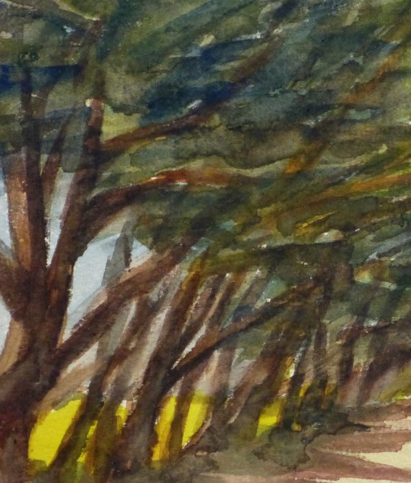 Watercolor Landscape - Mountain Shoreline, 1938-detail 2-10633M