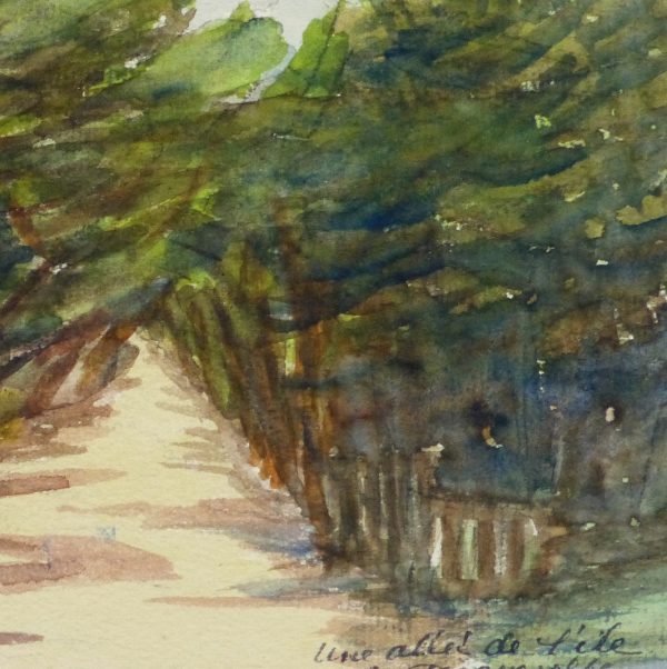 Watercolor Landscape - Mountain Shoreline, 1938-detail-10633M