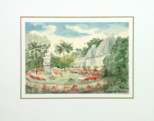 Watercolor Landscape - Rainbow Waters, 1949-matted-10637M