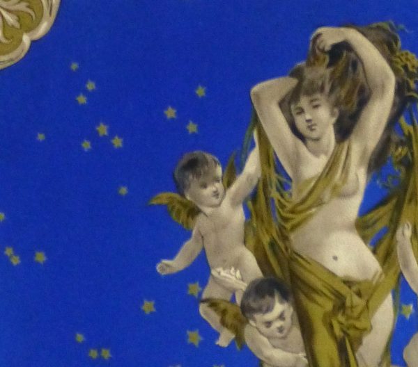 French Lithograph- Evening Frolics , circa 1880-detail 2-10646M