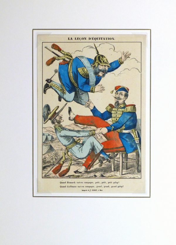 French Lithograph- Dice Game, Circa 1870-matted-10647M