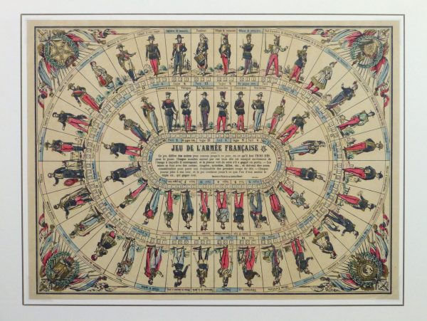 French Lithograph- Dice Game, Circa 1870-matted-10648M