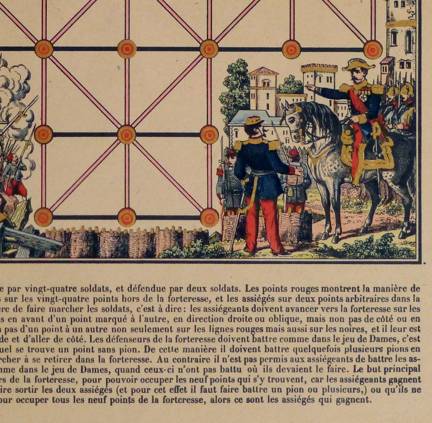 French Lithograph- Empire Game, Circa 1870-detail-10649M French Lithograph- Empire Game, Circa 1870-detail-10649M